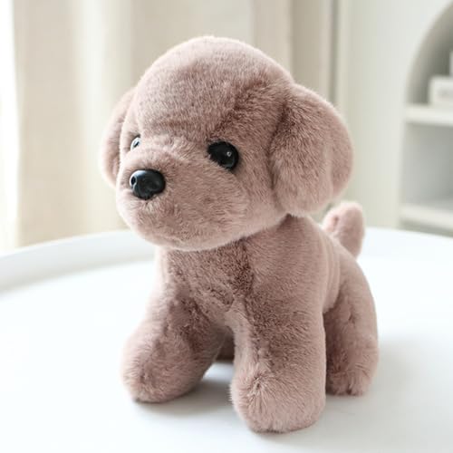 champracer Kuscheltier Hund süßes Teddy Hund-Plüschtier Realistische Plüschhund zum Kuscheln & Spielen Geschenke für Jungen Mädchen (Hellbraun) von champracer