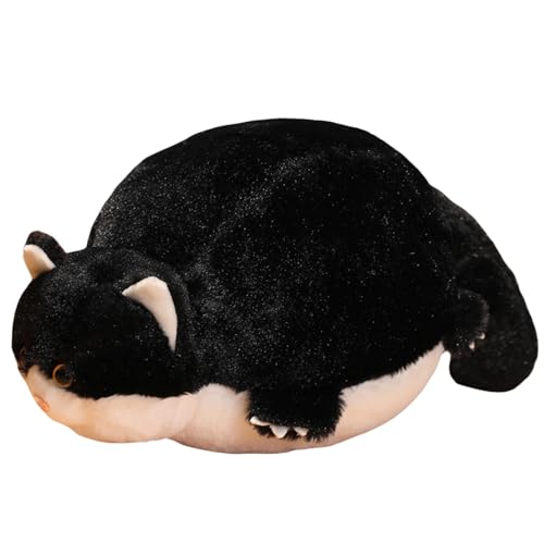 champracer Kuscheltier Katze Katze Plüschtier Stofftiere Stofftierpuppe Katze Dekokissen Geschenk für Kinder Jeglichen Alters (65cm,Schwarz) von champracer