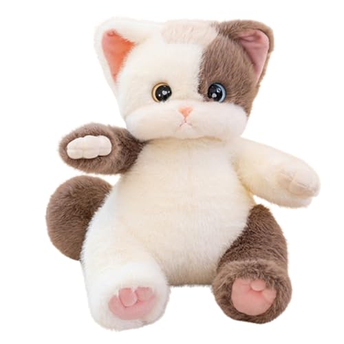 champracer Kuscheltier Katze Lebensecht,Katze Plüschtier Simuliertes Tier Katze Plüschtier Kawaii Katze,Realistische Katze Figur Plüschtiere,Spielzeug,Geschenk für Freunde und Kinder (38cm,Braun) von champracer