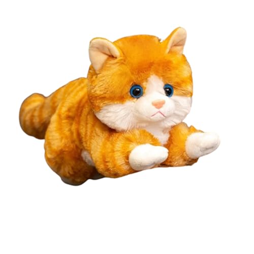 champracer Kuscheltier Katze Lebensecht,Simulation Kurzhaar Nette Katze Puppe Kuscheltier Katze Lebensecht Katze, Plüschfiur Spielzeug für Kinder Frauen (31cm,Orangefarbenes) von champracer