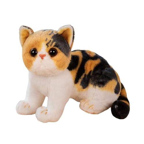 champracer Kuscheltier Katze Lebensecht Simulation Kurzhaar Nette Katze Puppe Katze Plüschtier Stofftiere Stofftierpuppe Plüsch Stofftier Katze Geschenk für Kinder (25cm,B) von champracer