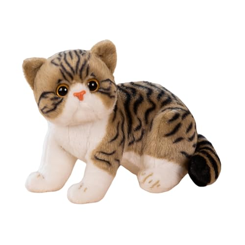 champracer Kuscheltier Katze Lebensecht Simulation Kurzhaar Nette Katze Puppe Katze Plüschtier Stofftiere Stofftierpuppe Plüsch Stofftier Katze Geschenk für Kinder (25cm,C) von champracer