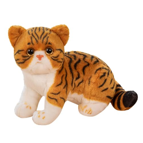 champracer Kuscheltier Katze Lebensecht Simulation Kurzhaar Nette Katze Puppe Katze Plüschtier Stofftiere Stofftierpuppe Plüsch Stofftier Katze Geschenk für Kinder (25cm,D) von champracer