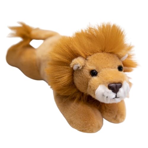 champracer Kuscheltier Löwe 25 cm,Realistische Löwe Tiger,Leopard Plüschtier,Plüsch Spielzeug Plüschtier für Kinder und Baby, Flauschiger Spielzeug Geschenk für Kinder (22cm,Löwe) von champracer