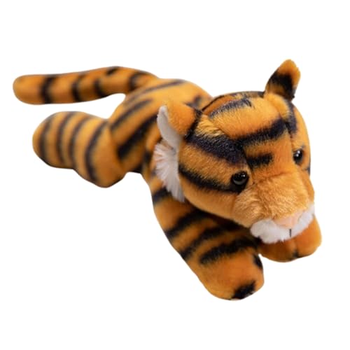 champracer Kuscheltier Löwe 25 cm,Realistische Löwe Tiger,Leopard Plüschtier,Plüsch Spielzeug Plüschtier für Kinder und Baby, Flauschiger Spielzeug Geschenk für Kinder (22cm,Tiger) von champracer