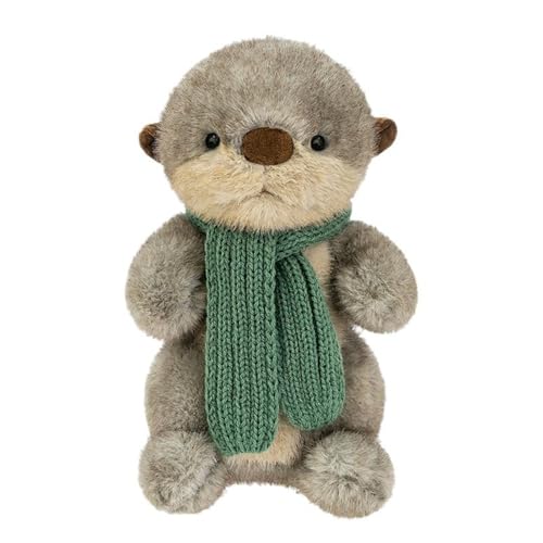 champracer Kuscheltier Otter Plüschtier, Soft Cartoon Cuddle Hugging Pillow with Scarf, Süßes Seeotter Plüschtier Spielzeug Kawaii Deko,Geschenk Spielzeu Für Kinder (26cm) von champracer
