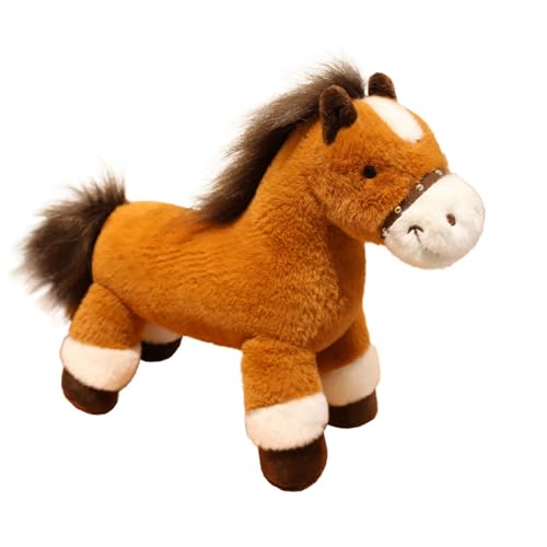 champracer Kuscheltier Pferd Pferd Plüschtier Stehend Pony Kuscheltier Flauschiger Stofftier zum Spielen & Kuscheln Geburtstagsgeschenk für Kinder (35cm) von champracer