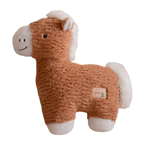 champracer Kuscheltier Pferd Pony Kuscheltier Stofftier Pferd Plüschtier Stofftier Pony Niedliches Pferd Puppe Kissen Geschenk für Kinder Jungen Mädchen (50cm,Braun) von champracer