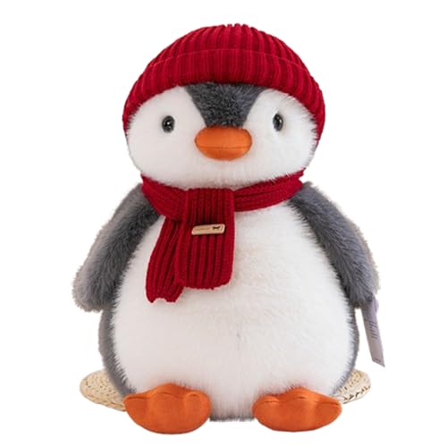 champracer Kuscheltier Pinguin Plüschtier für Mädchen, Süße Pinguin Plüschtier mit Mütze und Schal,Stofftier Schmusetier zum Kuscheln & Spielen, Pudgy Penguins Plush Für Mädchen (40cm) von champracer