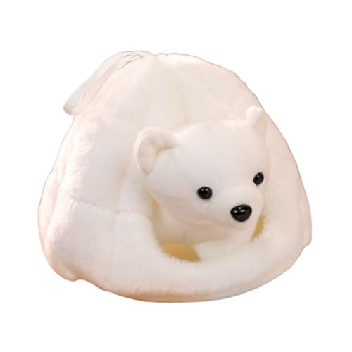 champracer Kuscheltier Polarbär Eisbär 20 cm Plüsch Spielzeug Plüschtier,Schneenest Puppe,Pinguin Puppe Stofftieranhänger Kawaii Pinguin,Geschenk Kuscheln Gemütliches Schmusetier (20cm,Eisbär) von champracer