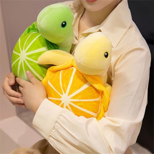 champracer Kuscheltier Schildkröte Süße Plüschtier, Kuscheltier Spielzeug Wurfkissen, Grün groß Schildkröte Plüschtier Stofftier,Geschenk für Kinder Mädchen (25cm,Gelb) von champracer