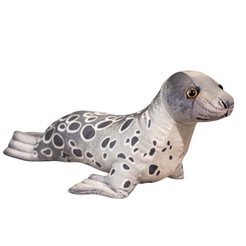 champracer Kuscheltier Seehund Robbe Siegel Robbe Plüschtier Meerestier Plüsch Kissen Geschenke Spielzeug für Kinder Jungen und Mädchen (40cm,Grau) von champracer