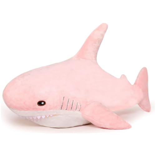champracer Kuscheltier Shark Plüschtier Kawaii Stofftier Plüsch Kissen zum Kuscheln & Spielen Hai Plüsch Spielzeug Plüschpuppen Weihnachten Geschenk für Kinder, Mädchen und Junge (Rosa,40 cm) von champracer