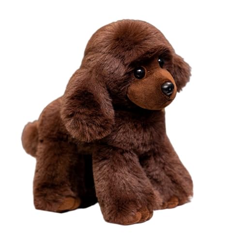 champracer Kuscheltier Teddy Pudel Plüschtier Kuscheltier Hund Simuliertes Tier Hund Plüschtier Plüschhund Puppe Stofftier Hund Geschenke für Jungen Mädchen (32cm,Braun) von champracer