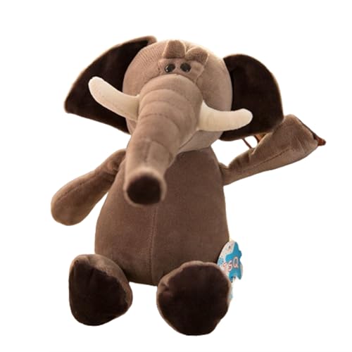 champracer Kuscheltier Tiger 25 cm Plüsch Spielzeug Tiger Plüschtier,Ausgestopftes Tier Spielzeug Waldtierpuppe Aktivitäten,für Kinder und Baby Flauschiger Stofftier zum Spielen (25cm,Elefant) von champracer