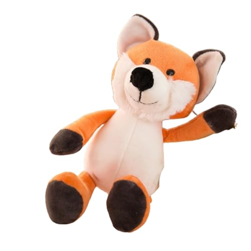 champracer Kuscheltier Tiger 25 cm Plüsch Spielzeug Tiger Plüschtier,Ausgestopftes Tier Spielzeug Waldtierpuppe Aktivitäten,für Kinder und Baby Flauschiger Stofftier zum Spielen (25cm,Fox) von champracer