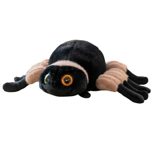 champracer Lebensechte Spinne Stofftier Puppe,Halloween Cartoon Spinne Plüschtier Niedliche,Weiches, kuscheliges Stofftier,Spielzeugpuppe Plüschtier für Kind (25Cm,Brown) von champracer
