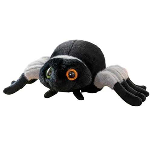 champracer Lebensechte Spinne Stofftier Puppe,Halloween Cartoon Spinne Plüschtier Niedliche,Weiches, kuscheliges Stofftier,Spielzeugpuppe Plüschtier für Kind (25Cm,Gray) von champracer