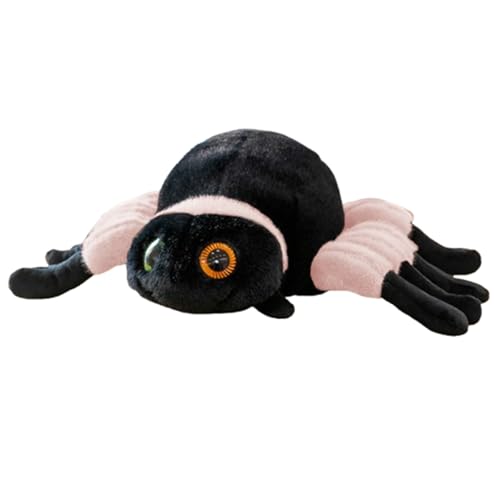 champracer Lebensechte Spinne Stofftier Puppe,Halloween Cartoon Spinne Plüschtier Niedliche,Weiches, kuscheliges Stofftier,Spielzeugpuppe Plüschtier für Kind (25Cm,Pink) von champracer