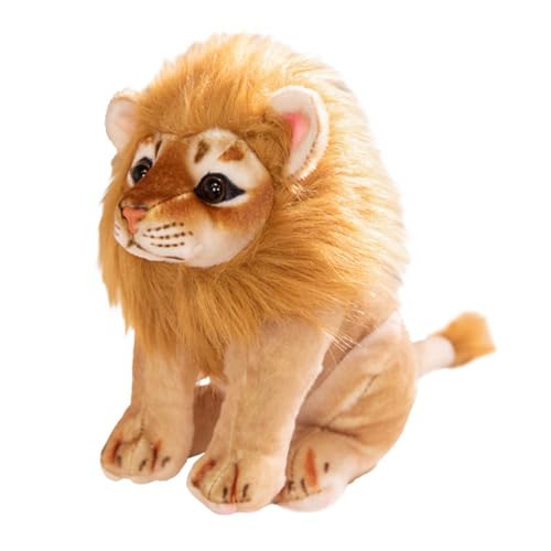 champracer Löwe Kuscheltier Löwen Plüschtiere Süßes Stofftier lebensechtes Wildtier-Plüschtier Geschenk für Kinder Jungen Mädchen (30cm) von champracer