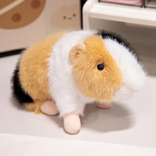champracer Meerschweinchen Kuscheltier Realistische Hamsterfigur Meerschweinchen Stofftier Flauschiger Stofftier zum Spielen & Kuscheln Geburtstagsgeschenk für Kinder (15cm,Dreifarbig) von champracer