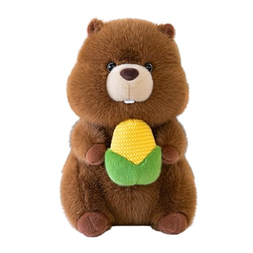 champracer Murmeltier Kuscheltier,Braun Murmeltier Stofftier Plüschtier Plüschpuppe Kawaii Plüschtier für Kinder Kuscheltier Plüsch (40cm,Mais) von champracer