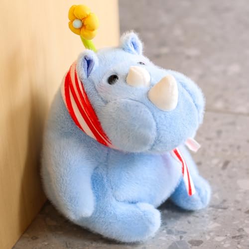 champracer Nashorn PlüSchtier 25cm Nashorn Kuscheltier Simuliertes Tier Stofftier Plüschtier Flauschiger Stofftier zum Spielen & Kuscheln Geschenk für Kinder Jungen Mädchen (Rot) von champracer