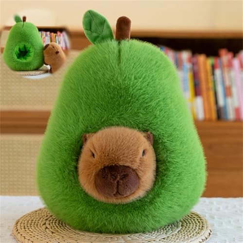 Champracer Neu Capybara Plüschtier - Simulation Kuscheltier Mit Abnehmbarer Avocado - Super Weiches Gefülltes Spielzeug für Kinder (45 cm) von champracer