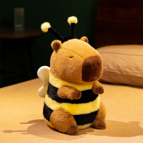 champracer Niedliche Capybara Kuscheltier, Weiche Bienen Capybara Kuscheltier, Simulation Tier Capybara Puppen, für Kinder und Erwachsene, für Home Deko und Kinder Geschenke (33 cm) von champracer