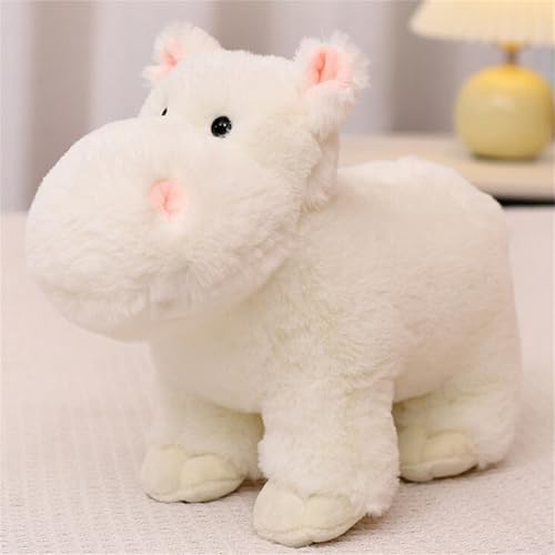 champracer Nilpferd PlüSchtier, Nilpferd Stofftier Superweiches Plüsch, Nilpferd-Plüschpuppe, Niedliches Plüschtier für Mädchen Und Jungen Als Geschenk (Weiß, 40 cm) von champracer
