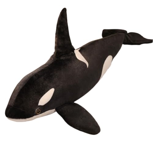 champracer Orcas Niedliche Tiere, Simulierte Wale Große Orcas Plüschtiere Weiches Gefülltes Niedliches Spielzeug Kinder Orcas Meerestiere Plüschtiere Jungen und Mädchen Heimdekoration (50 cm,Schwarz) von champracer