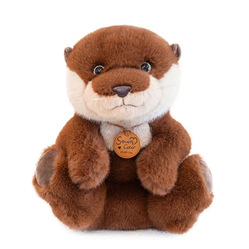 champracer Otter Kuscheltier Otter Plüschtier niedliches Plüschtier Süßes Otter Spielzeug zum Kuscheln zum Kuscheln und Spielen Geschenke für Kinder (26cm,Braun-A) von champracer