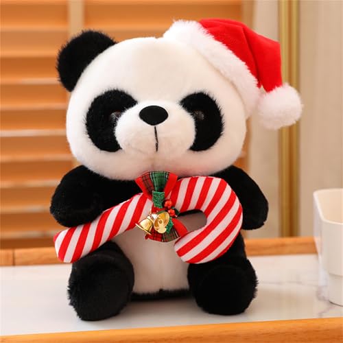 champracer Panda Kuscheltier Geschenk Weihnachtspanda, Puppe Panda Weihnachten Panda PlüSchpuppe, 25cm Realistisches Panda Kissen Raumdekoration (C) von champracer