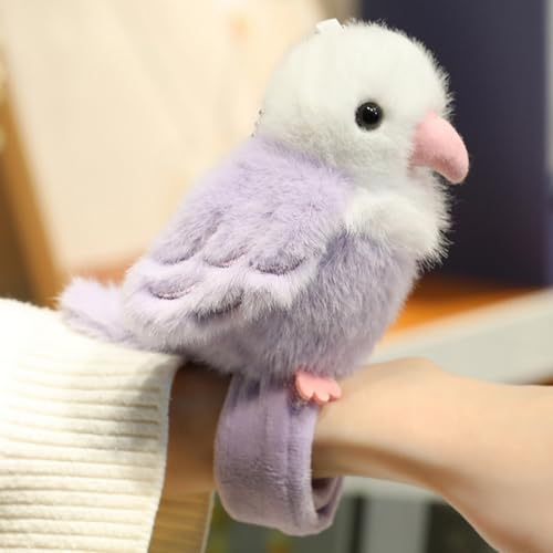 champracer Pelzige Vogel-Plüschpuppe, Niedlicher Kleiner Vogel Schlüsselanhänger, Flauschiges Stofftier zum Kuscheln und Spielen, Kuscheltier für Mädchen und Jungen (D) von champracer