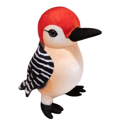champracer Pelzige Vogel-Plüschpuppe,Pelzige Vogel-Plüschpuppe, Realistischer 20 cm Vogel Stofftier,Flauschiges Stofftier zum Kuscheln und Spielen, Kuscheltier für Mädchen und Jungen (25cm,rot) von champracer