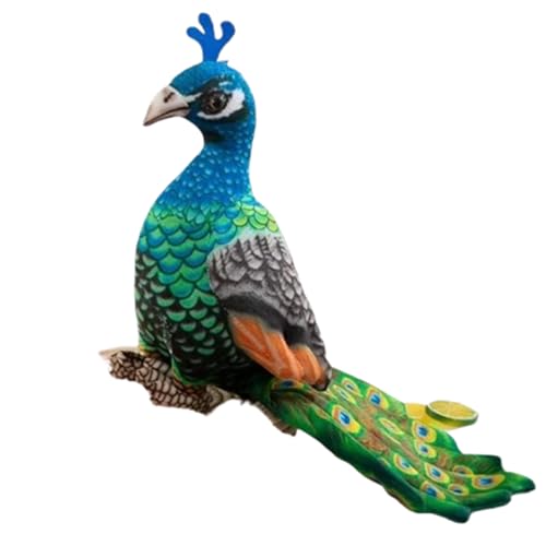 champracer Pfau Plüsch Vogel Plüschtier, Plüschtier Kuscheltier Plüsch Stofftiere, Lebensechtes Kuscheltier Pfau Deko,PP-Baumwoll Spielzeug Dekor Pfau Blau,Spielzeug Geschenk für Kinder (32cm) von champracer