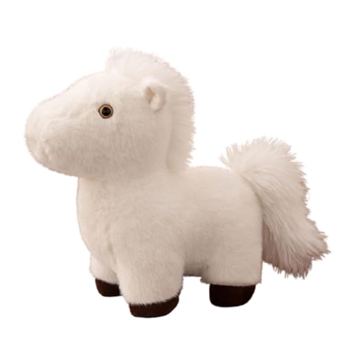 champracer Pferd Kuscheltier Superweich 23cm Plüsch Spielzeug Pferd Plüschtier,Kuscheltier Pferd Plüschtier Realistisch Plüsch Pferd,Geburtstag Weihnachten Geschenk Kinder Baby (23cm,Weißes) von champracer