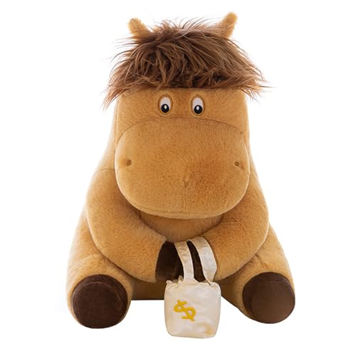 champracer Pferd Plüschtier,Realistische Plüsch Pferd Wie Echte StoffPferd Kuscheltier Lebensecht Stehend Pferd StofftierPlüschtier für Schlafzimmer Wohnzimmer Dekoration, Dunkelbraun (38 cm,Pferd) von champracer