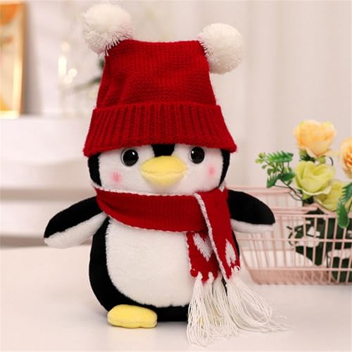 champracer Pinguin Kuscheltier, Pinguin Stofftier PlüSchtier, Pinguin PlüSchtier für Kinder Stoffpinguin Puppe, Geschenk für Kinder Jungen MäDchen (Rot, 25 cm) von champracer