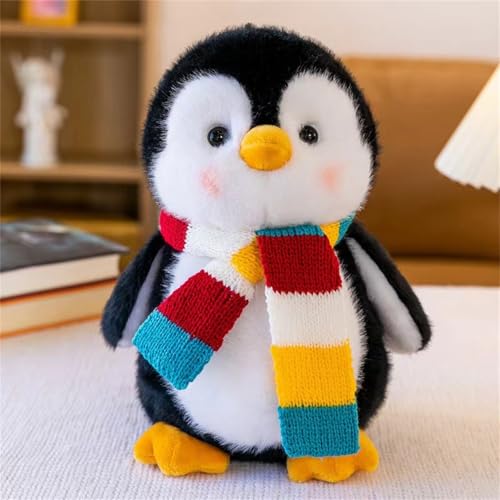 champracer Pinguin Kuscheltier 23 cm Pinguin Plüschpuppe Mit Halstuch für Mädchen, Jungen & Babys - Flauschiges Stofftier zum Kuscheln & Spielen, Pinguin Stofftier Schmusetier Geschenk (Rot) von champracer