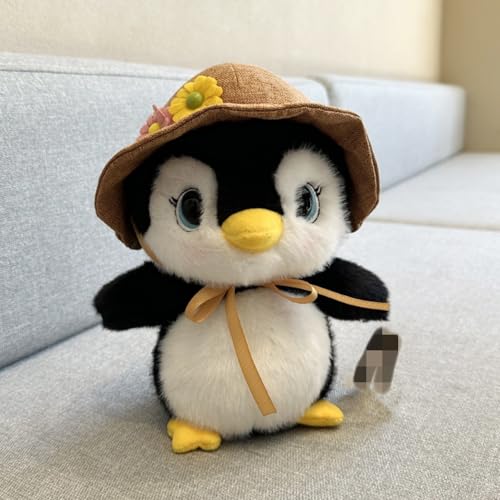 champracer Pinguin Kuscheltier Kuscheltier Plüschpuppen Pinguin Plüschtier Pinguin Stofftier Schmusetier Pinguin Stofftier Plüschtier Geschenk für Jungen Mädchen (23cm,Braun) von champracer