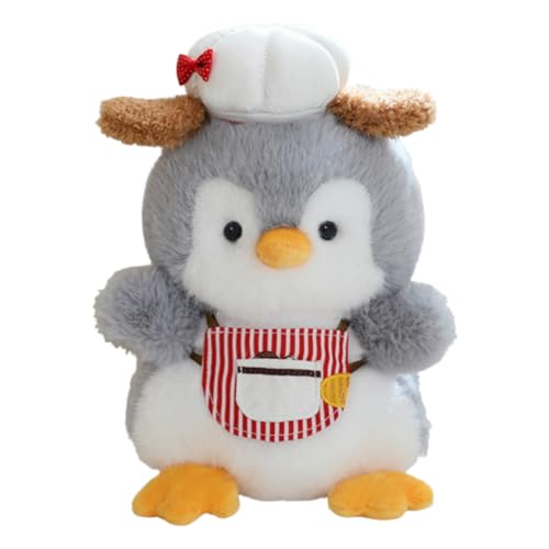 champracer Pinguin Kuscheltier Pinguin Stofftier Plüschtier Plüschpinguin Flauschiger Stofftier zum Spielen & Kuscheln Geschenk für Kinder Jungen Mädchen (23cm,Grau) von champracer