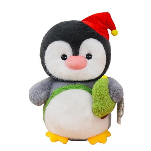 champracer Pinguin Kuscheltier Pinguin Stofftier Plüschtier Plüschpuppen Pinguin Flauschiger Stofftier zum Spielen & Kuscheln Geburtstagsgeschenk für Kinder (25cm,Weihnachtsmütze) von champracer