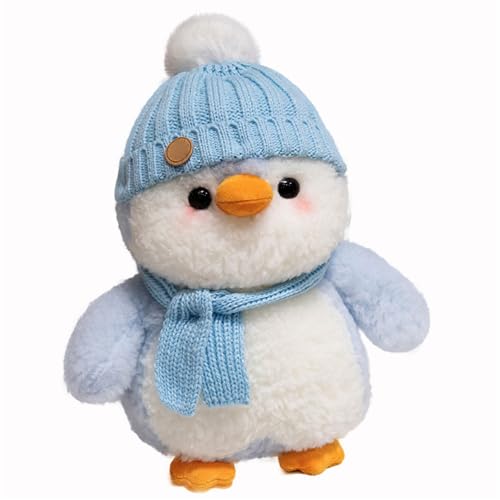 champracer Pinguin Puppe, Pinguin Kuscheltier Süß, Kuscheltier Plüschpuppen Pinguin, Pinguin Stofftier Zum Kuscheln & Spielen, Kuscheltier Pinguin Plüschtier für Mädchen (Blue, 30 cm) von champracer