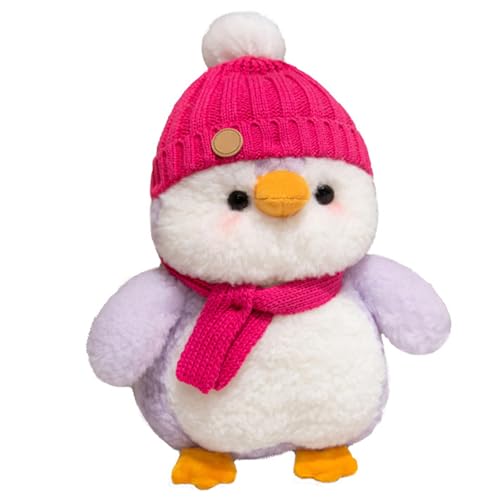 champracer Pinguin Puppe, Pinguin Kuscheltier Süß, Kuscheltier Plüschpuppen Pinguin, Pinguin Stofftier Zum Kuscheln & Spielen, Kuscheltier Pinguin Plüschtier für Mädchen (Red, 30 cm) von champracer