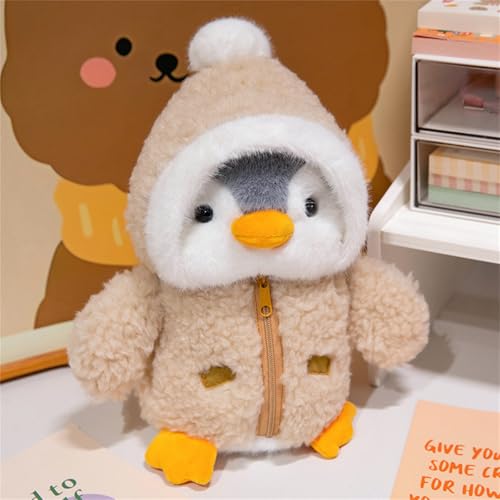 champracer Pinguin Puppe, Pinguin-PlüSchtier, Kuscheltier Pinguin PlüSchtier FüR MäDchen, 25 cm GroßE Stofftier-PlüSchpuppe, Pinguin PlüSchtier Geschenk für MäDchen, Kinder (Braun) von champracer
