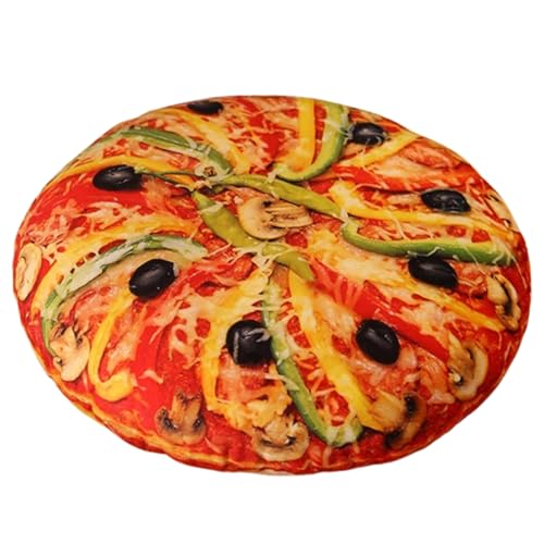 champracer Pizzakissen,Pizza Decke Rund,rund, Lebensmittelkissen, Decken Pizzakissen Pizza karton lustige Kissen Cookie Kissen,Pizza-Simulation kreativ,Büro, Schlafzimmer, Sofa (60cm,A) von champracer