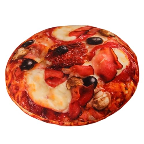 champracer Pizzakissen,Pizza Decke Rund,rund, Lebensmittelkissen, Decken Pizzakissen Pizza karton lustige Kissen Cookie Kissen,Pizza-Simulation kreativ,Büro, Schlafzimmer, Sofa (60cm,F) von champracer