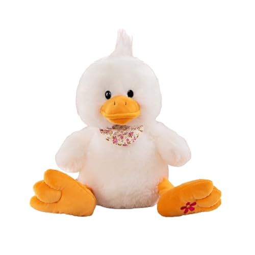 champracer Plüsch Enten, Kuscheltier Enten,Huhn Kuscheltier Hühner Spielzeug Plüschtier Kawaii,Kawaii Enten Stofftier,Plüsch Spielzeug Plüschtier für Kinder und Baby (33cm,weiß) von champracer