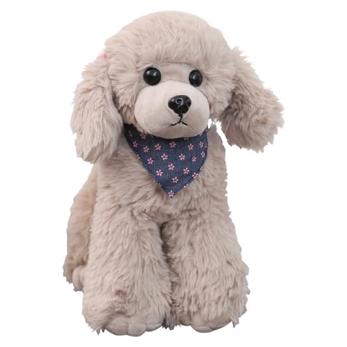 champracer Plüsch Hund Kuscheltier Hund Simuliertes Tier Hund Plüschtier Hunde Spielzeug Kuscheltier Plüschhund Puppe Stofftier Hund Geschenke für Jungen Mädchen (32cm,Grau) von champracer